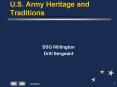 U.S. Army Heritage and Traditions PowerPoint PPT Presentation