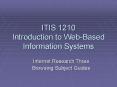 ITIS 1210 Introduction to Web-Based Information Systems PowerPoint PPT Presentation