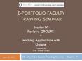 E-Portfolio Faculty Training Seminar PowerPoint PPT Presentation