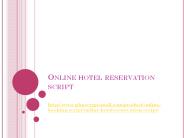 Online hotel reservation script