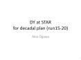 DY at STAR for decadal plan (run15-20) PowerPoint PPT Presentation