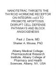 NANOTETRAC TARGETS THE THYROID HORMONE RECEPTOR ON INTEGRIN avb3 TO PROMOTE APOPTOSIS, DISRUPT CELL DEFENSE PATHWAYS AND BLOCK ANGIOGENESIS PowerPoint PPT Presentation