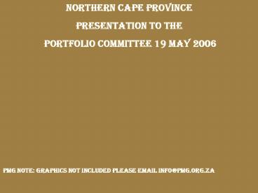 NORTHERN CAPE PROVINCE