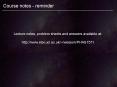 Course notes - reminder PowerPoint PPT Presentation