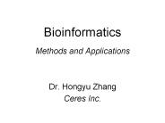 Bioinformatics Methods and Applications
