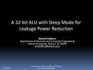 Low Power Design of Electronic Circuits