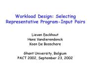 Workload Design: Selecting Representative Program-Input Pairs