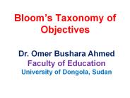 Bloom’s Taxonomy of Objectives