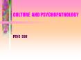 CULTURE AND PSYCHOPATHOLOGY PowerPoint PPT Presentation