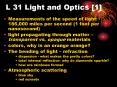 L 31 Light and Optics [1] PowerPoint PPT Presentation