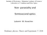 Non- paraxiality and femtosecond optics