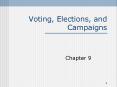 Voting, Elections, and Campaigns PowerPoint PPT Presentation