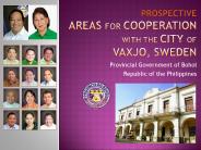 PROSPECTIVE AREAS FOR COOPERATION with THE CITY OF VAXJO, SWEDEN
