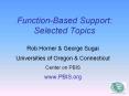 Function-Based Support: Selected Topics PowerPoint PPT Presentation