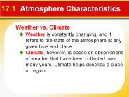 17.1 Atmosphere Characteristics