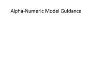 Alpha-Numeric Model Guidance