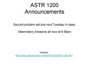 ASTR 1200 Announcements