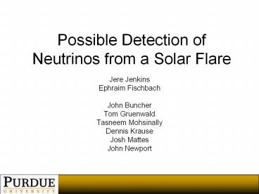Possible%20Detection%20of%20Neutrinos%20from%20a%20Solar%20Flare