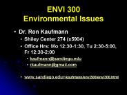 ENVI 300 Environmental Issues