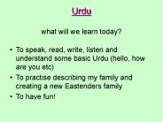 Urdu what will we learn today?
