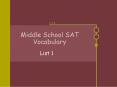 Middle School SAT Vocabulary PowerPoint PPT Presentation