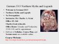 German 2313 Northern Myths and Legends PowerPoint PPT Presentation