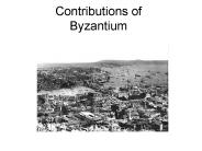 Contributions of Byzantium