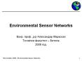Environmental Sensor Networks PowerPoint PPT Presentation