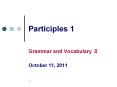 Participles 1 PowerPoint PPT Presentation