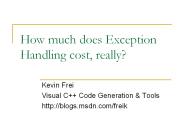 How much does Exception Handling cost, really?