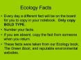 Ecology Facts PowerPoint PPT Presentation
