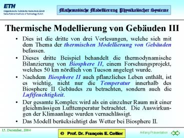 Thermische Modellierung von Geb