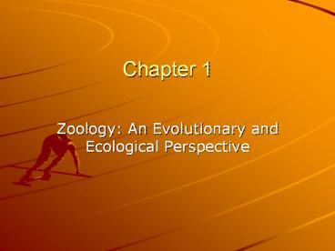 Zoology: An Evolutionary and Ecological Perspective