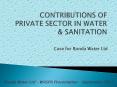 CONTRIBUTIONS OF PRIVATE SECTOR IN WATER PowerPoint PPT Presentation