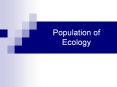 Population of Ecology PowerPoint PPT Presentation