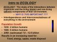 Intro to ECOLOGY PowerPoint PPT Presentation