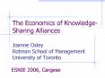 The Economics of Knowledge-Sharing Alliances PowerPoint PPT Presentation