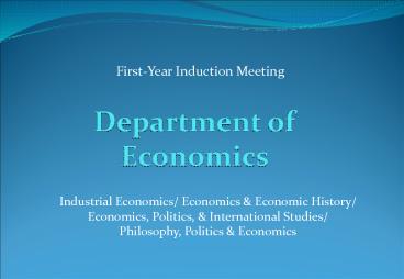 Department of Economics