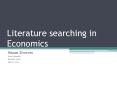 Literature searching in Economics PowerPoint PPT Presentation
