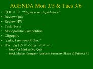 AGENDA Mon 3/5