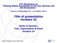 Title of presentation Verdana 32 PowerPoint PPT Presentation