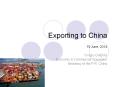 Exporting to China PowerPoint PPT Presentation
