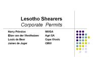 Lesotho Shearers Corporate Permits