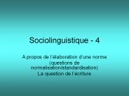 Sociolinguistique - 4