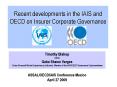 Recent developments in the IAIS and OECD on Insurer Corporate Governance PowerPoint PPT Presentation