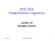 CPSC 503 Computational Linguistics