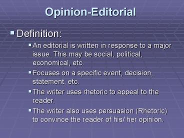 Opinion-Editorial
