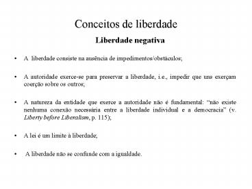 Conceitos de liberdade
