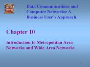 Introduction to Metropolitan Area Networks and Wide Area Networks