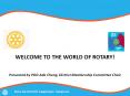 WELCOME TO THE WORLD OF ROTARY!  Presented by PDG Ada Cheng, District Membership Committee Chair PowerPoint PPT Presentation